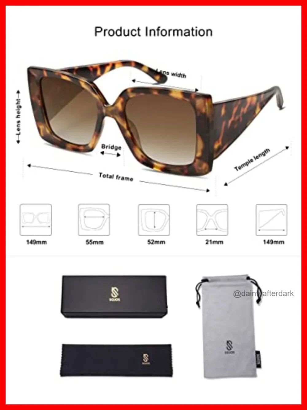 Retro Square Polarized Sunglasses Oversized Women UV Protection